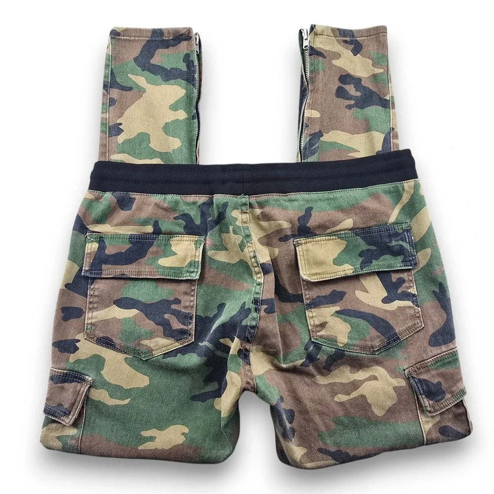 MNML Camo Cargo Pants Mens 2XL Green Good Ankle Zip Slim Tapered Streetwear